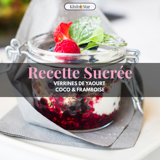 Recette Sucrée : Verrines de yaourt coco & framboise