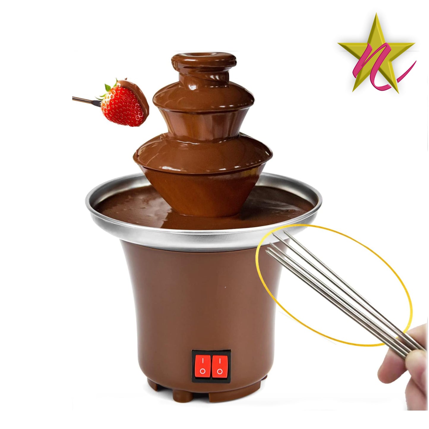 Fontaine à Chocolat avec Chauffe Intégré – 3 Niveaux pour Événements et Gâteaux