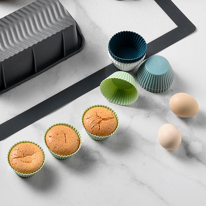 Moule à Muffins Rond en Silicone - 12 Cavités pour Muffins Maison