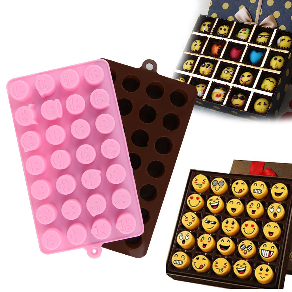 Moule à Chocolat Silicone Smiley - 28 Expressions pour Gâteaux et Biscuits