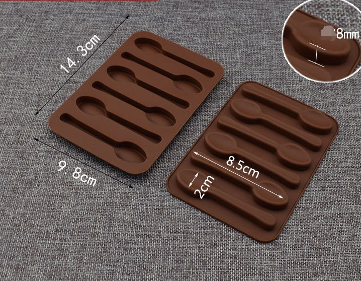 Moule à Chocolat Silicone - Forme de Cuillères pour Desserts et Chocolats