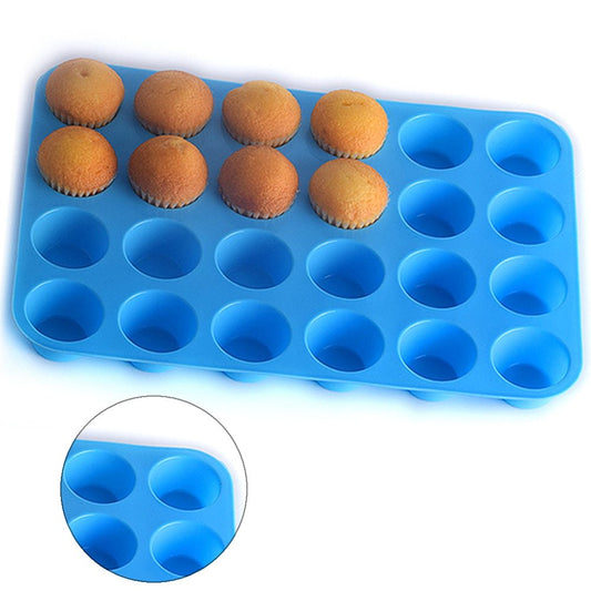 Moule en Silicone Mini Muffins - 24 Cavités pour Muffins et Petits Gâteaux