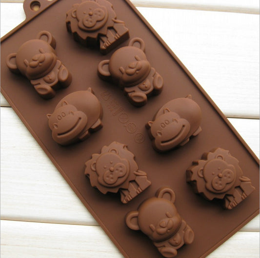 Moule à Chocolat Silicone - 8 Petits Animaux pour Pâtisserie Ludiques