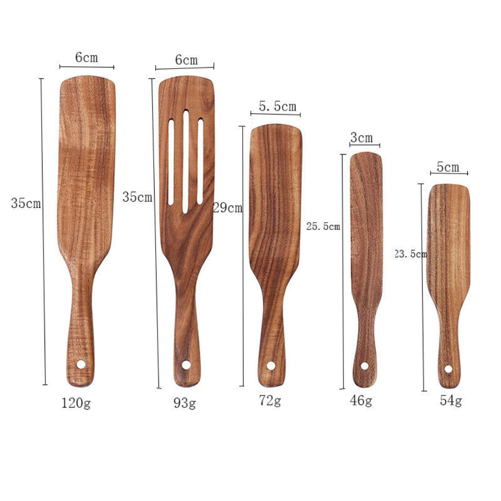 Set de Spatules en Bois d’Acacia – Élégance et Naturel en Cuisine !