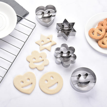 Emporte-Pièces en Acier Inoxydable - 4 Smiley pour Gâteaux et Biscuits ludiques