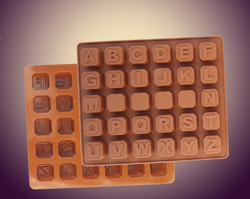 Moule à Chocolat en Silicone - Alphabet Lettres Capitales pour Décorations Sucrées