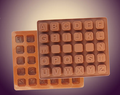 Moule à Chocolat en Silicone - Alphabet Lettres Capitales pour Décorations Sucrées