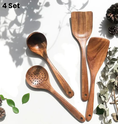 Ensemble de Spatules en Bois - Élégance & Praticité en Cuisine !