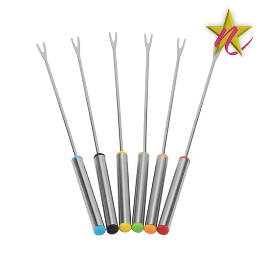 Set de 6 Fourchettes en Acier Inoxydable – Spécial Fondue Chocolat, Fromage et Desserts