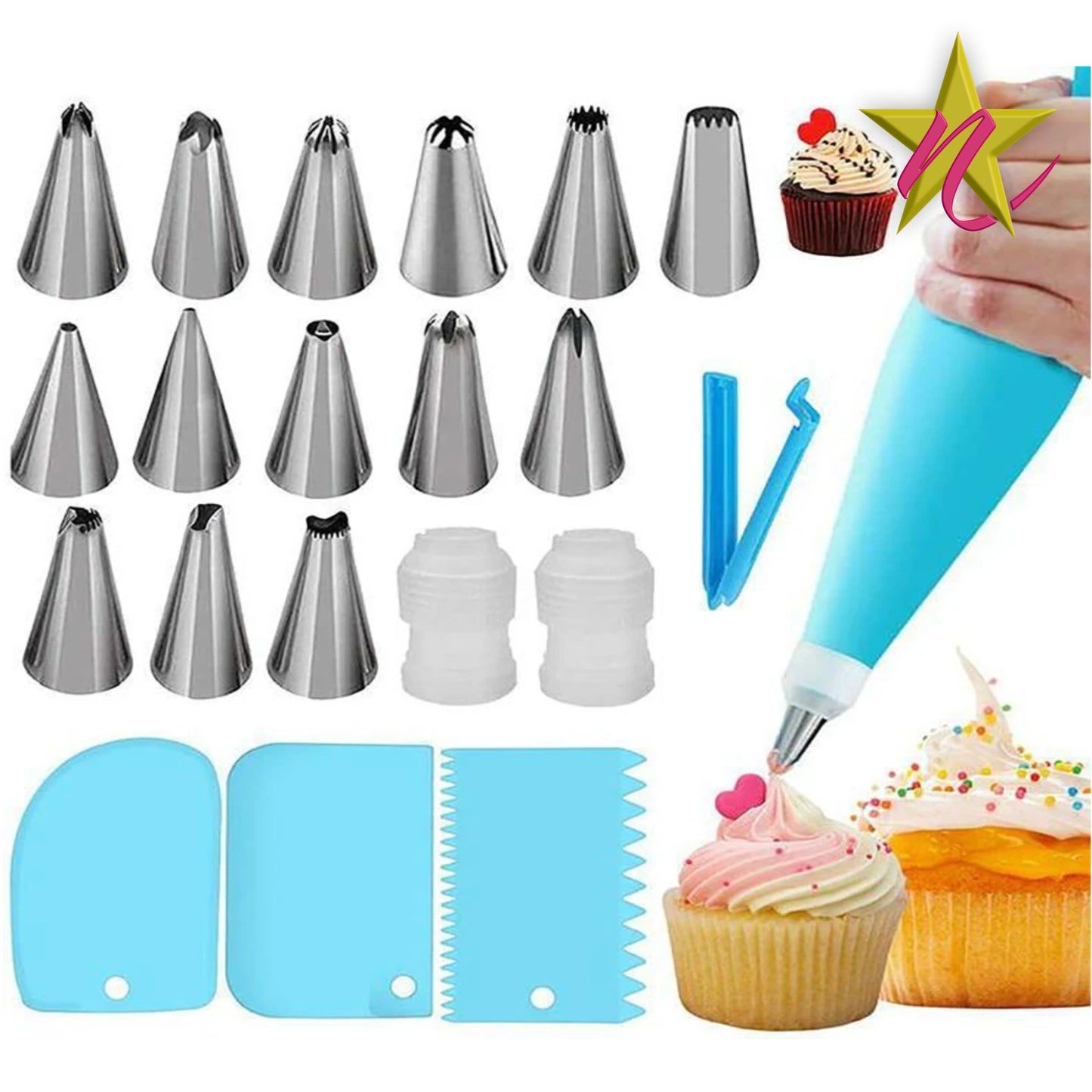 Kit de Décoration pour Pâtissier - 21 à 39 Pièces pour Gâteaux et Biscuits Créatifs