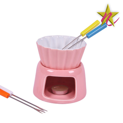 Kit de Fondue Chocolat Créatif en Céramique – Élégance et Délices Fondants