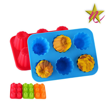 Moule Silicone Cannelés - 6 à 8 Cavités pour Gâteaux et Pâtisseries