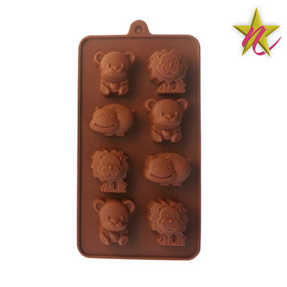 Moule à Chocolat Silicone - 8 Petits Animaux pour Pâtisserie Ludiques