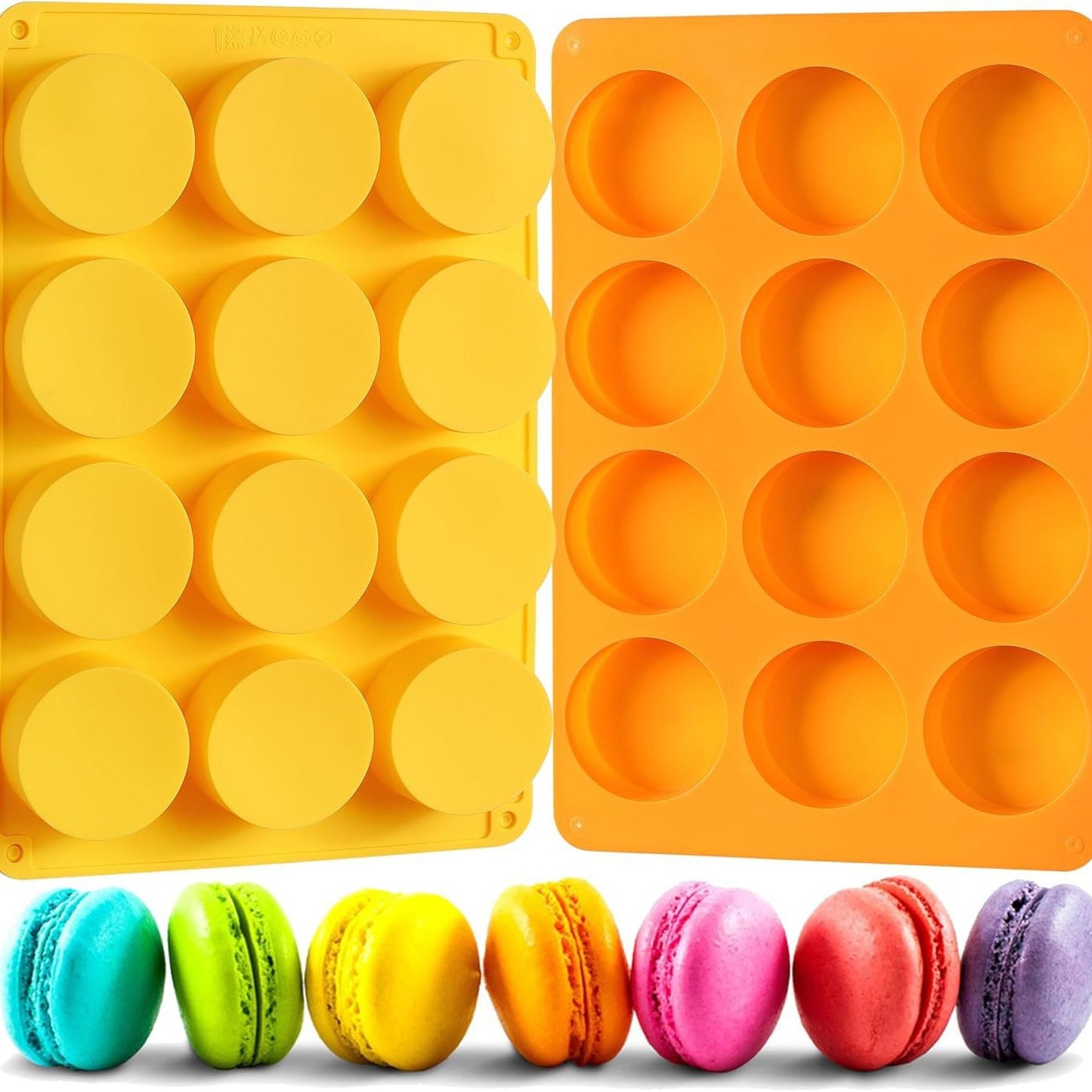 Moule en Silicone Rond - Type Macaron pour Pâtisserie Parfaite