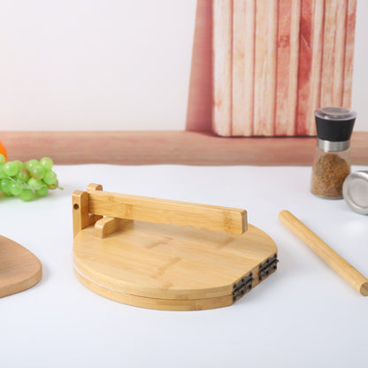 Presseur de Pâte en Bois Rond pour Pâte à Biscuits Maison