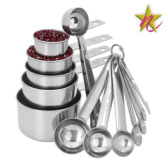 Set de Cuillères et Tasses Doseuses - 13 Outils de Mesure pour Gâteaux et Recettes