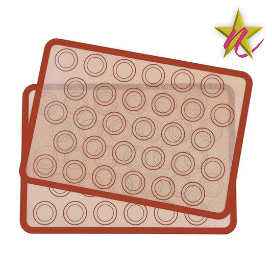 Tapis de Cuisson en Silicone pour Macarons - 2 Matrices pour Pâtisserie