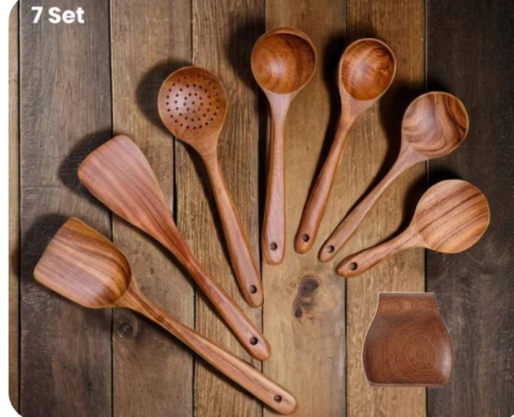 Ensemble de Spatules en Bois - Élégance & Praticité en Cuisine !