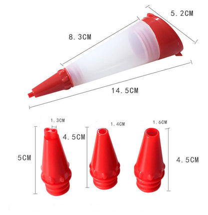 Poche à Douille en Gel de Silicium - 3 Embouts pour Gâteaux et Décoration